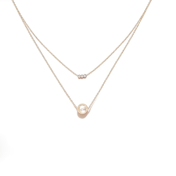 Double-layer Pearl & Bead Gold Necklace