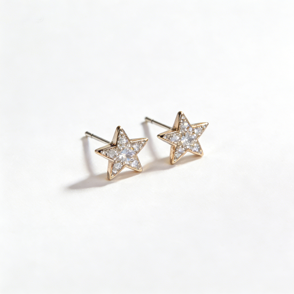 Star-shaped CZ Stud Earrings
