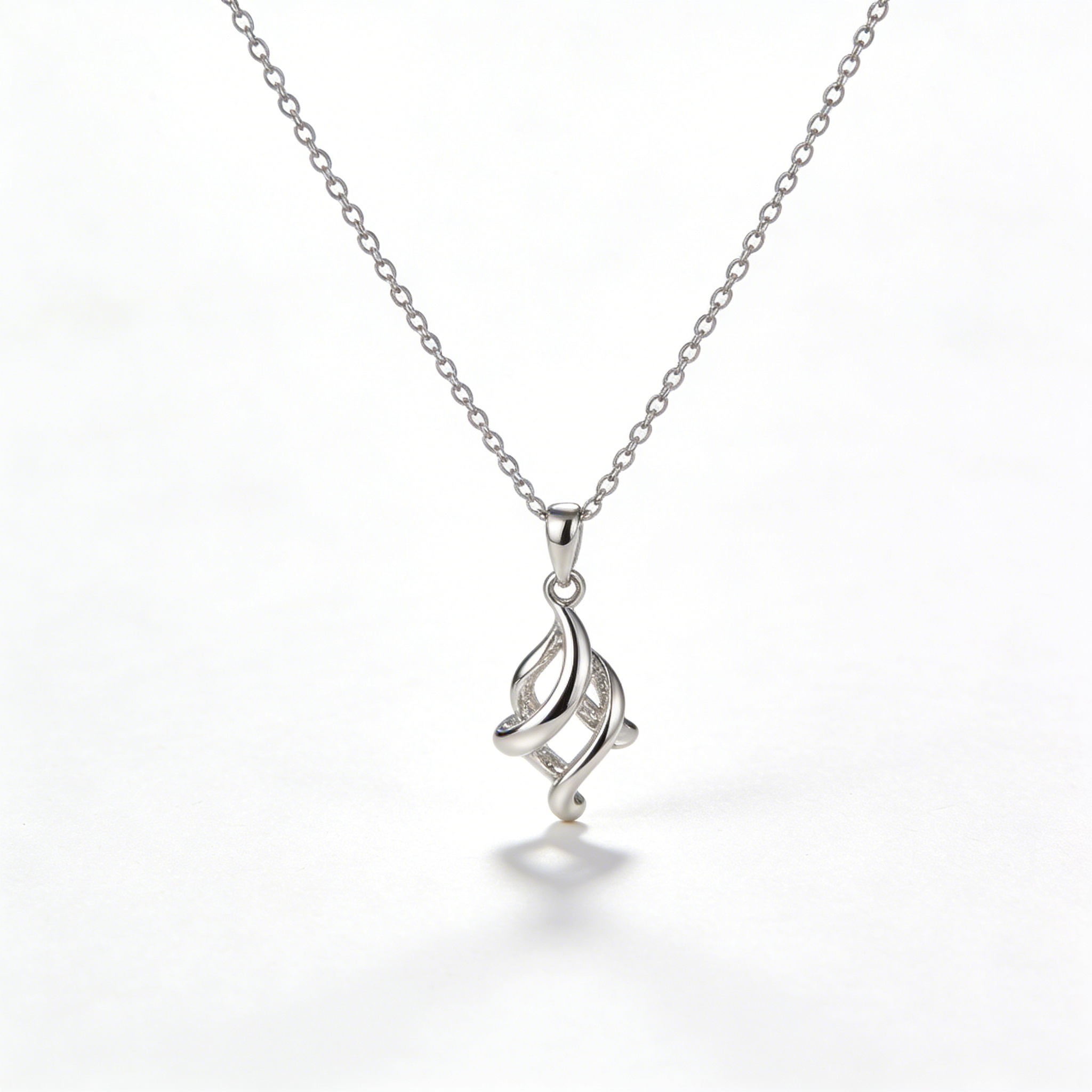 Twisted Infinity Pendant Silver Necklace