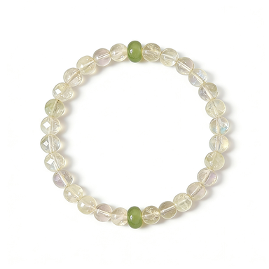 Clear Quartz & Green Jade Bracelet