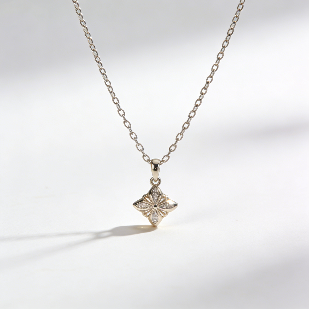 Silver Blossom Pendant Necklace