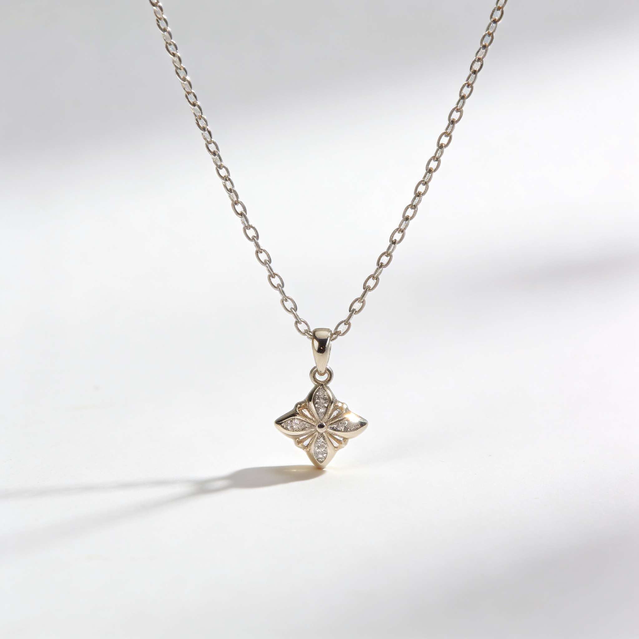 Silver Blossom Pendant Necklace