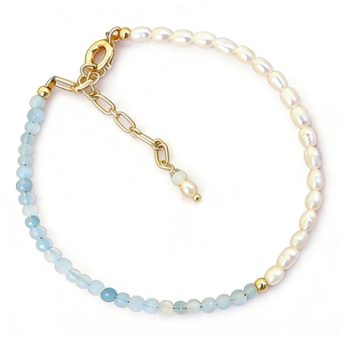 Gold & Blue Aquamarine Bracelet