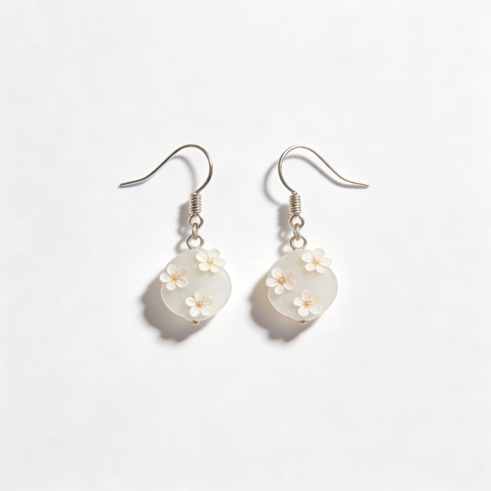 Floral Disc Drop Earrings