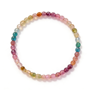Rainbow Tourmaline Beaded Bracelet