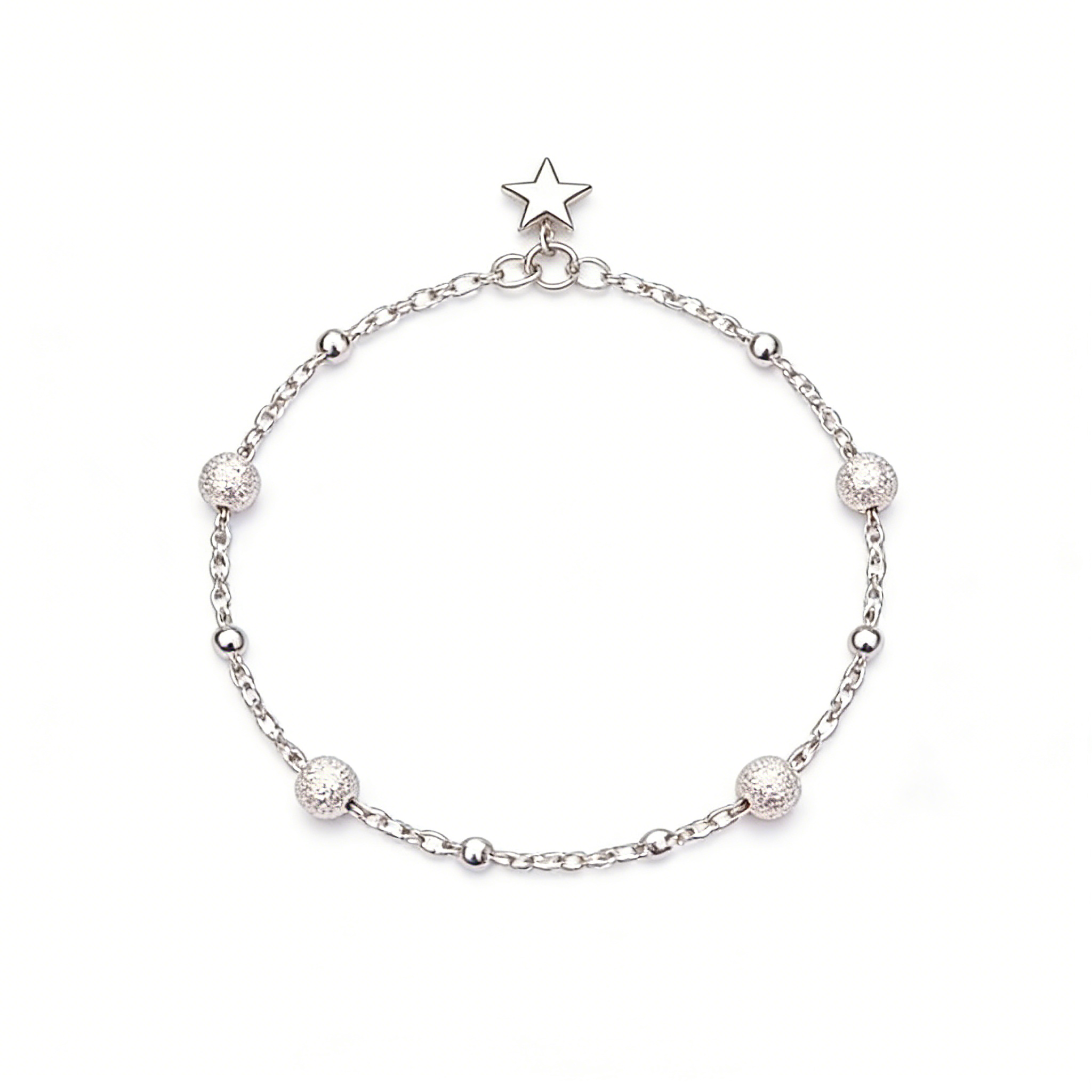 Sterling Silver Star Charm Bracelet