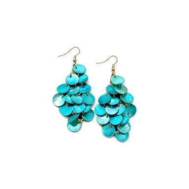 Teal Tassel Drop Earrings