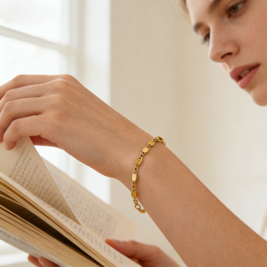 Gold Plated Oval Link Chain Bracelet