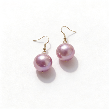 Purple Pearl Drop Earrings