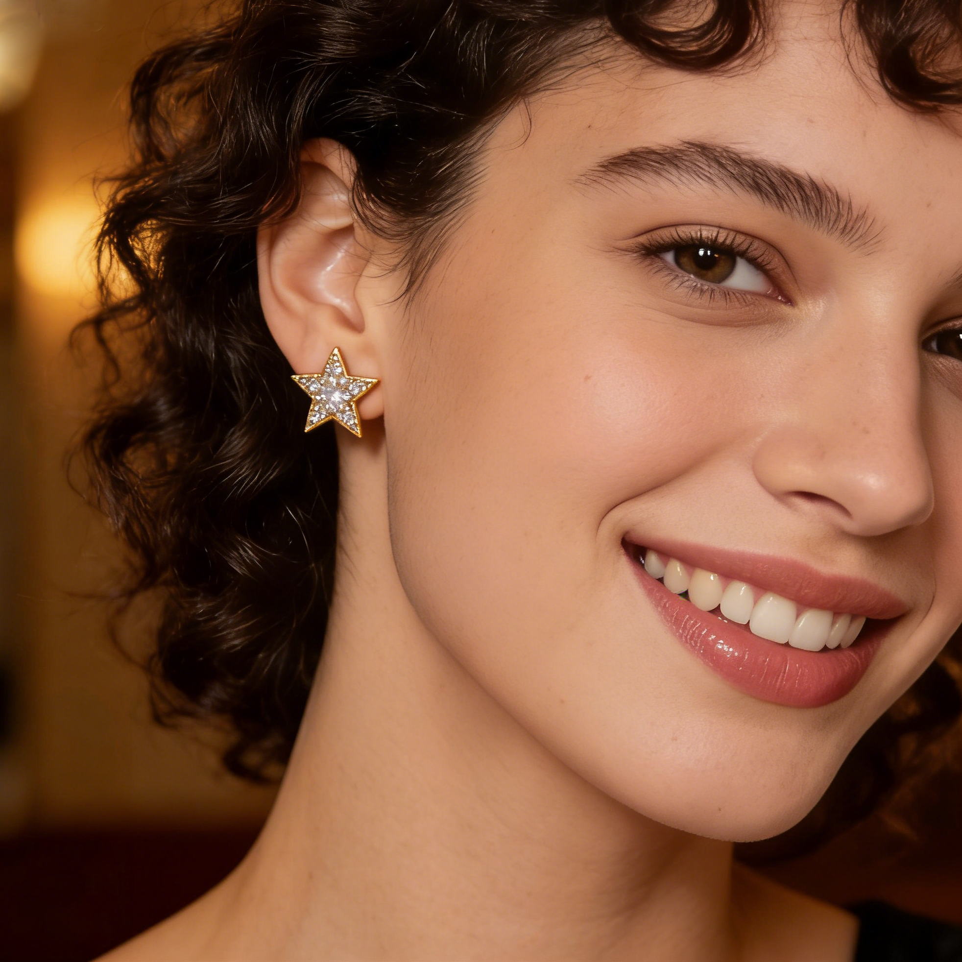 Star-shaped CZ Stud Earrings