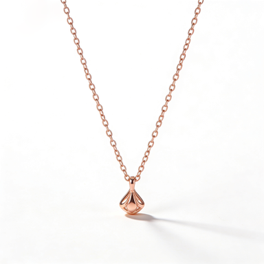 Teardrop Pendant Rose Gold Necklace