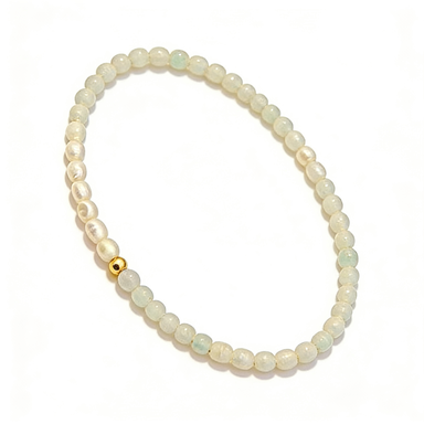 Milky Aquamarine Beaded Bracelet